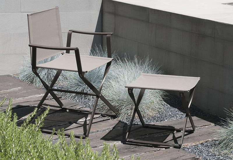 Fauteuil metteur-en-scene et repose-pied Ciak