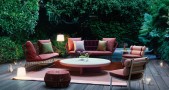 Canapé de jardin Cala Estar fauteuil Roll table basse Boma pouf Kettal